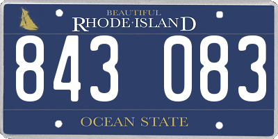RI license plate 843083