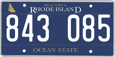 RI license plate 843085