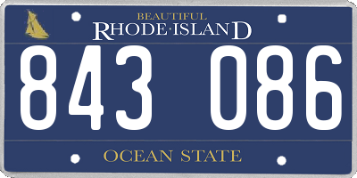 RI license plate 843086