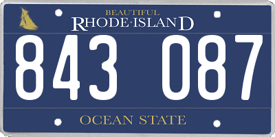 RI license plate 843087