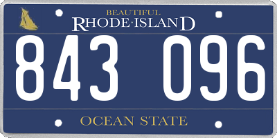 RI license plate 843096