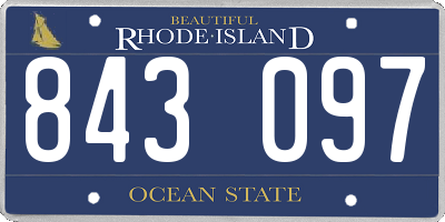 RI license plate 843097