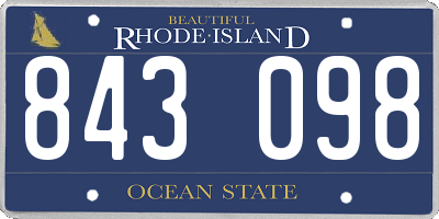 RI license plate 843098