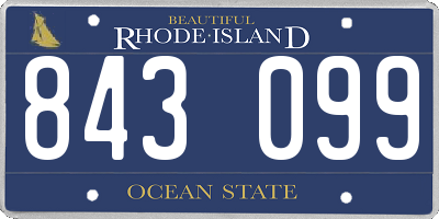 RI license plate 843099