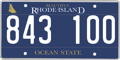 RI license plate 843100