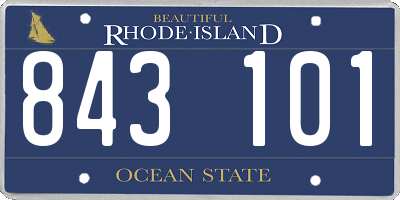 RI license plate 843101