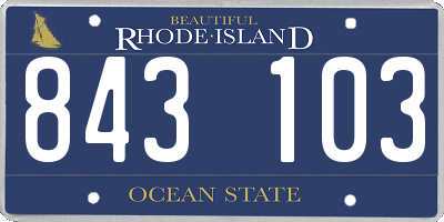 RI license plate 843103