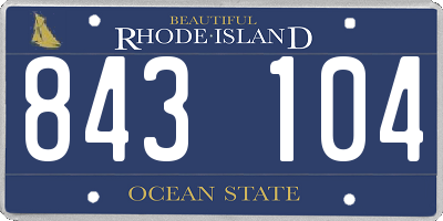 RI license plate 843104