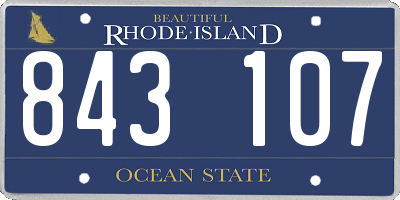 RI license plate 843107