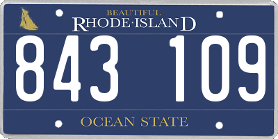 RI license plate 843109