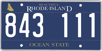 RI license plate 843111