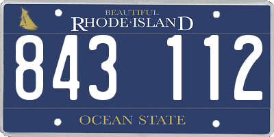 RI license plate 843112