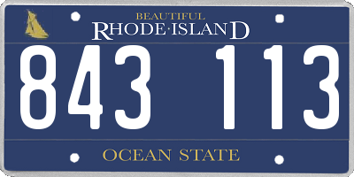 RI license plate 843113
