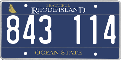 RI license plate 843114