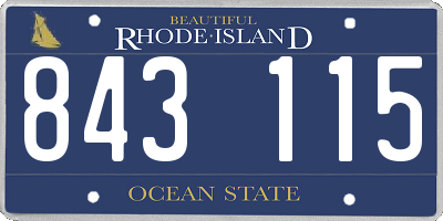 RI license plate 843115