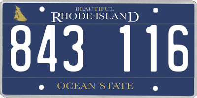 RI license plate 843116