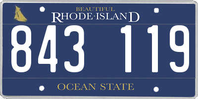 RI license plate 843119