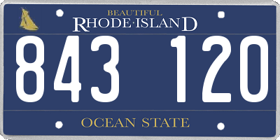RI license plate 843120