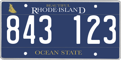 RI license plate 843123