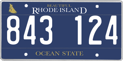 RI license plate 843124