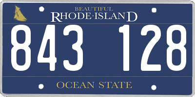 RI license plate 843128