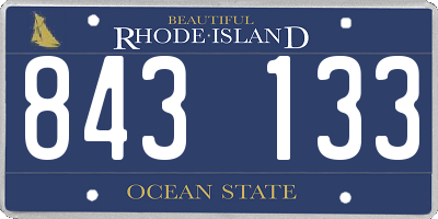 RI license plate 843133