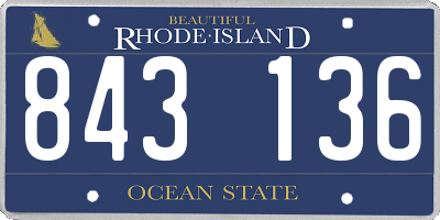 RI license plate 843136