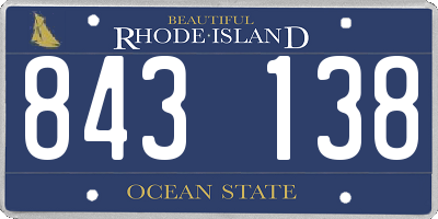 RI license plate 843138