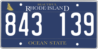 RI license plate 843139