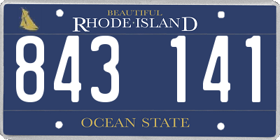 RI license plate 843141