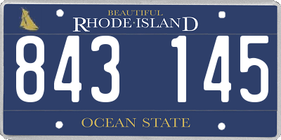 RI license plate 843145