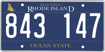 RI license plate 843147