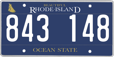 RI license plate 843148