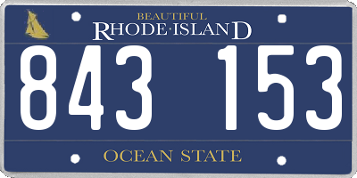RI license plate 843153