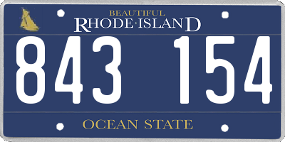 RI license plate 843154