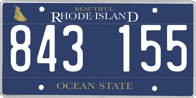 RI license plate 843155