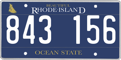 RI license plate 843156