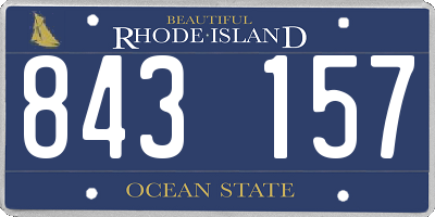 RI license plate 843157