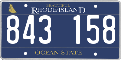 RI license plate 843158