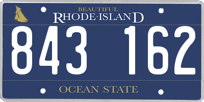 RI license plate 843162