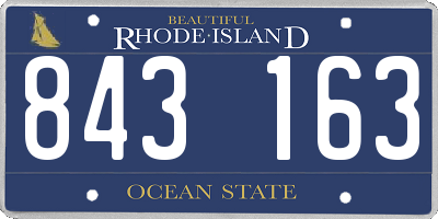 RI license plate 843163