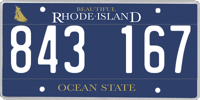 RI license plate 843167