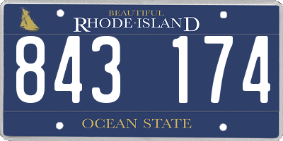 RI license plate 843174