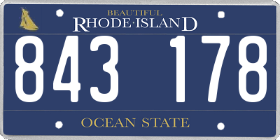 RI license plate 843178