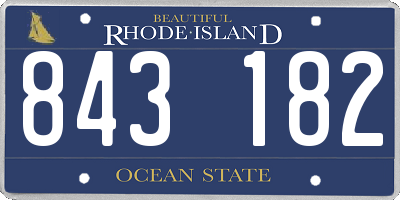 RI license plate 843182