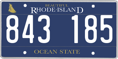 RI license plate 843185