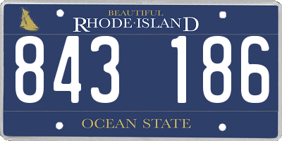 RI license plate 843186