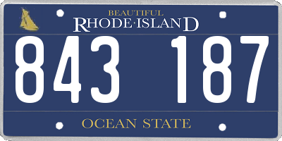 RI license plate 843187