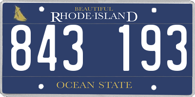 RI license plate 843193