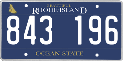RI license plate 843196